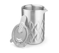 Final Touch Stainless Steel Yarai Stainless Steel Mixing Pitcher Cocktail Set Including Hawthorne Strainer Strainer - Perfect for Mixing Up Martinis, Manhattans and Other Cocktails