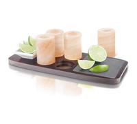 Original Products Final Touch Tequila Board With Salt Shot Glasses 7 Piece Set, Clear