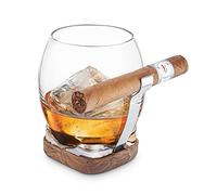 Final Touch Whiskey Cigar Glass with Adaptable Cigar Holder (GS130)