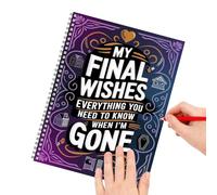 Final Wishes Planner - Peace Of Mind Notebook, Last Wishes Planning Organizer | For Women Men Seniors Patients Elderly Parents Caregivers Memoir Writers Home Office Accounts, Belongings & Funeral