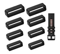 FinalCool Pack of 8 Silicone Watch Strap Loops, 22/16/18/20 mm Silicone Watch Strap Holder, Black, Replacement Watch Strap Loop Watch Strap Fastening Rings Unisex Watch Strap Closure Ring Accessories
