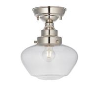 'FINALE' Dimmable Stylish Indoor Glass Semi Flush Ceiling Light Netlighting Metallic Silver One Size