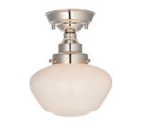 'FINALE' Dimmable Stylish Indoor Glass Semi Flush Ceiling Light Netlighting Silver One Size