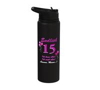 Finally 15 Ich Kann Alles Ich Weiß Happy Birthday Stainless Steel Insulated Water Bottle