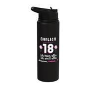 Finally 18 Geburtstag Ich Kann Alles Ich Weiß Alles [German Language] Stainless Steel Insulated Water Bottle