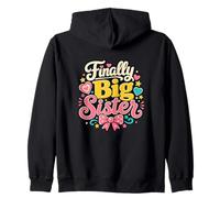 Finally Big Sister Announcement Girl Sibling Zip Hoodie