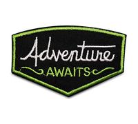 Finally Home Adventure Awaits Iron-on Patch | Rectangular, Medium, Black, White, Green, Nature-Inspired, 1 Patch
