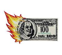 Finally Home Burning Money Burning $100 Iron-On Patch | Dollars Embroidery Patch, Bills ironable Patch, Money Badges Finally Home