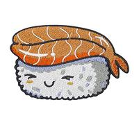 Finally Home Cute Kawaii Sushi Iron-On Patch | Asian Food Embroidered Patch, Salmon Fish, Nigiri, Machine Washable