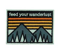 Finally Home Feed your Wanderlust Iron-On Patch Mountain Patches, Natural Iron-On Patch, Hiker Iron-On Iron-On Patch, Retro Camping Patch, Outdoor Iron-On Patch