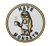 Finally Home Hate Mondays Sloth Patch Iron-On Animal Patches, Funny Iron-On Patches, Work Patches, Funny Patches