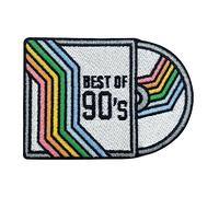 Finally Home - Iron-on Patch - Best of 90's Retro CD | Vintage Rainbow Embroidered Patch, Cassette Design, 1 Piece