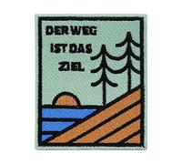 Finally Home Iron-On Patch Der Weg ist das Ziel | Hiking Patches, Mountain, Sun, Tree, Patch