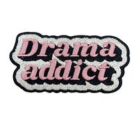 Finally Home Iron-On Patch Drama Addict Retro Pink Girly Patches, Funny Girl Iron-On Patch, Pink Patch, Girl Sayings Sew-On