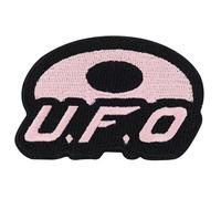 Finally Home Iron-On Patch - UFO Y2K Lettering | Alien Patches, Space Iron-on, Pink Retro Patches, Pink Vintage Iron-On Patch, Astronaut Patch