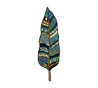Finally Home Large Blue Patterned Feather Patch for Iron-on, Bird Feather Patches, Bird Back Patch, Indian Back Patch, Large Children's Patch