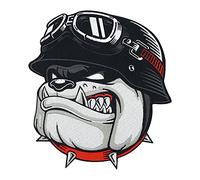 Finally Home Large Iron-On Biker Bulldog Back Patch for Leather Vests | Motorcycle Cowl Iron on Patches, Dog Patch, Motorcycle Jacket Embroidery Patch, Ironable Patch, Badges for Men Finally Home