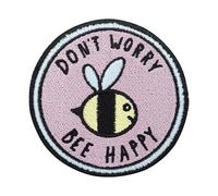 Finally Home Patch with Hook-and-Loop Closure - Dont Worry Bee Happy Patches Funny Bee Patch Gym Patches Pink Badge Saying Patch