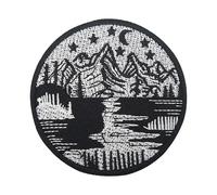 Finally Home Patch with Hook-and-Loop Closure - River in The Mountains | Outdoor Patches, Hiking Patches, Natural Patches, Mountain Badge, Camping Patch Round
