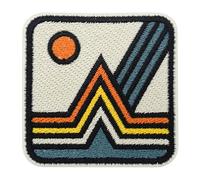 Finally Home Retro Mountain Patch, 1 Rectangular Colorful Fabric Patch, Iron-On or Sew-On, Machine Washable, for Hikers, Backpackers, Kid-Friendly