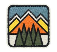 Finally Home Retro Mountains Iron-On Patch, 1 Rectangular Patch for Sewing, Vintage Outdoor Iron-On Patches, Mountain Patches for Bags, Backpacks, Hiking Clothes