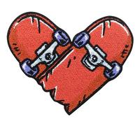 Finally Home Skateboard Heart Iron-On Patch - Small Heart Sew-On Patch, 1 Piece
