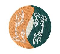 Finally Home Soul of The Moon Collection: Yin Yang Fish Patch Iron-On | Koi Japan Patches, Fish Iron-On Patches, Sew-On Patches, Sew-On