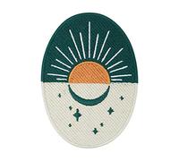 Finally Home: Sunrise Iron-on Patch | Moon, Sun, Stars Iron-on Patches, Retro Badges