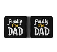 Finally I'm A Dad Printed Bifold Wallet with Hidden Compartments Pocket Money and Credit Card Holder for Men Women