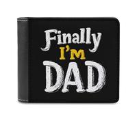 Finally I'm A Dad Printed Bifold Wallet with Hidden Compartments Pocket Money and Credit Card Holder for Men Women