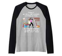 Finally My Bills are Paid Laundry is Done Mom Life Raglan Baseball Tee