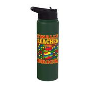 Finally Reached 6th Birthday Master Builder 6 Years Old Stainless Steel Insulated Water Bottle