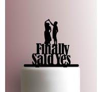 Finally Said Yes Engaged Couple Acrylic Cake Topper 3mm Thick Premium Laser Cut Cake Decoration for Birthday, Wedding, Baby Shower & Party Cakes Durable Reusable