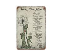 Finamille to My Daughter from Mom Metal Tin Sign,Birthday Gifts For Daughter,Kids Gifts For Graduation, Valentines day, Birthday - Inspirational Quote Sign for Livingroom Wall Decor 11.8"x7.9"
