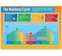 Finance Basics Poster Understanding the Business Cycle Economics Chart for High School College Classroom Wall Decor(Framed,08x12inch(20x30cm))