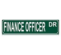 Finance officer sign Retro Aluminum Metal Sign for Street Home Office Garden Decor 4x16 Inch