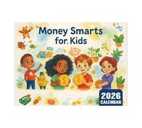 Financial Calendar, Learning Board, Kids Education Tool, 12-Month Budget Planning, STEM Money Skills, For Home or Classroom Use, 11.22 x 8.27 Inches, Multicoloured, 1 Piece