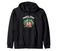 Financial Genius In Theory Funny Brain Zip Hoodie