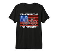 Financial Mistake in Progress Bicycle Cyclist Bike USA Flag Premium T-Shirt