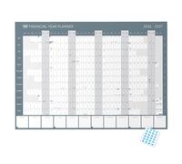 Financial Year 2026-2027 Wall Planner A2 by Clear Mind Concepts® - Folded Fiscal Calendar with Monthly Planning Space with 3 Printable Organisers
