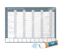 Financial Year Wall Planner 2026 2027 A1 Laminated Dry Wipe Calendar 84.1 x 59.4cm with UK Holidays Large Fiscal Planning Chart for Office and Business by Clear Mind Concepts®