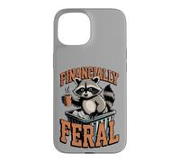 Financially Feral Raccoon Coffee and Cash Retro Case for iPhone 15
