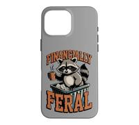 Financially Feral Raccoon Coffee and Cash Retro Case for iPhone 16 Pro Max