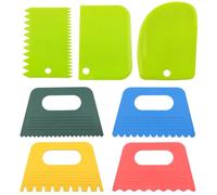FINBe 7PCS Color Paint Scraper Set Plastic Paint Scraper Tool Oil Painting Palette Knife Art Paint Tool Cream Scraper (Colour mixture)