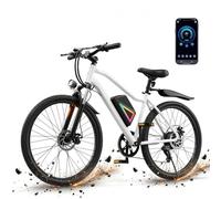 Finbike 26" Electric Bikes for Adults, 36V 10.4Ah, Up to 100KM Range | 250W Pedal Assist, 7-Speed Gears, Dual Disc Brakes, Front Suspension, LCD Display, Urban Commuter E-Bike