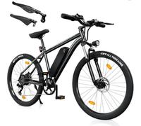 Finbike M10S Electric Bike Adults, 26" Electric Mountain Bike with 36V 15.6Ah Battery, 80KM Range Electric Bicycle, 5 Speed Levels & 7-Speed Derailleur, LCD Display with USB Port, E-Bike for Adults