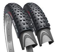 Fincci Bicycle Tyres MTB 27.5 x 2.35 inch - Pair Foldable Kevlar Tires 27.5" - Tyres 60-584 for Electro, Hybrid & Mountain bikes, Pack of 2 for Riding on Mud, Off road, Cross-Country