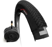 Fincci Bike Tire 20 x 1.75 Inch - Set Tyre 20" with 1x 20-Inch Schrader Inner Tube, Tire 47-406 for Kids, Teenagers and Adults - Pack for BMX, City, Road, MTB, Folding and Electric Bicycles
