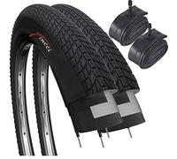Fincci Bmx Bike Tyres 20 x 1.75 Inch - Set Foldable Bmx Tyres 20 inch with 2x 20 inch Inner Tube Schrader, Tires 47-406 for Kids, Teenagers and Adults and BMX, City, Road, MTB bicycles - 30 TPI