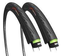 Fincci Pair 700 x 25c Road Tyres - 700c Tyres, 25-622 with 3mm Nylon Anti Puncture 60 TPI - Wheelset 28 inch, Slick Racing Bike Tires for Folding, Race, Hybrid, Carrera, & Touring Bicycles